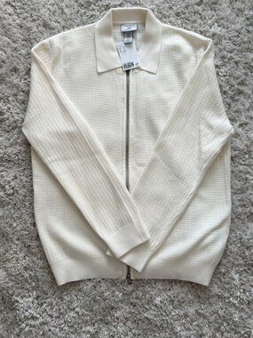 H&M Cream Zip-Front Men’s Sweater